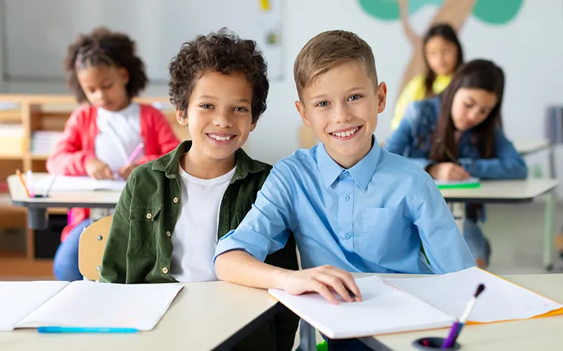 two young middle school students