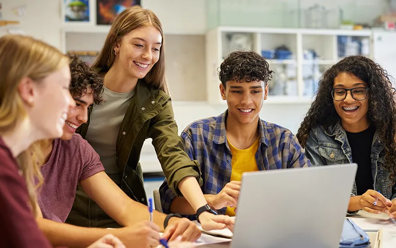 group of high school students