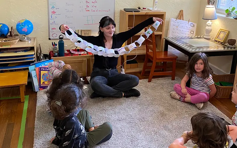 Teacher and students