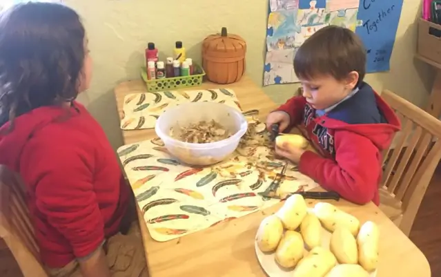 child engaged in a class room activity